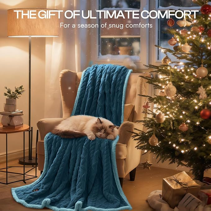 Luciphia Waterproof Dog Blanket, Reversible Sherpa Fleece for Couch Cover | Reversible waterproof pet blanket with soft Sherpa fleece; machine washable, protect couch bed car, Navy-thicken 65" x 57" - Image 8
