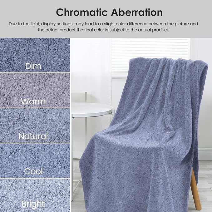 JML Bath Towels, Pack of 4, 30"x60", Large, Blue | Hanging Loop, Super Soft, Absorbent, Lint Free, Fade Resistant, Lightweight, Quick Dry, Use for SPA , Sauna, Salon Hair Wrap - Image 8