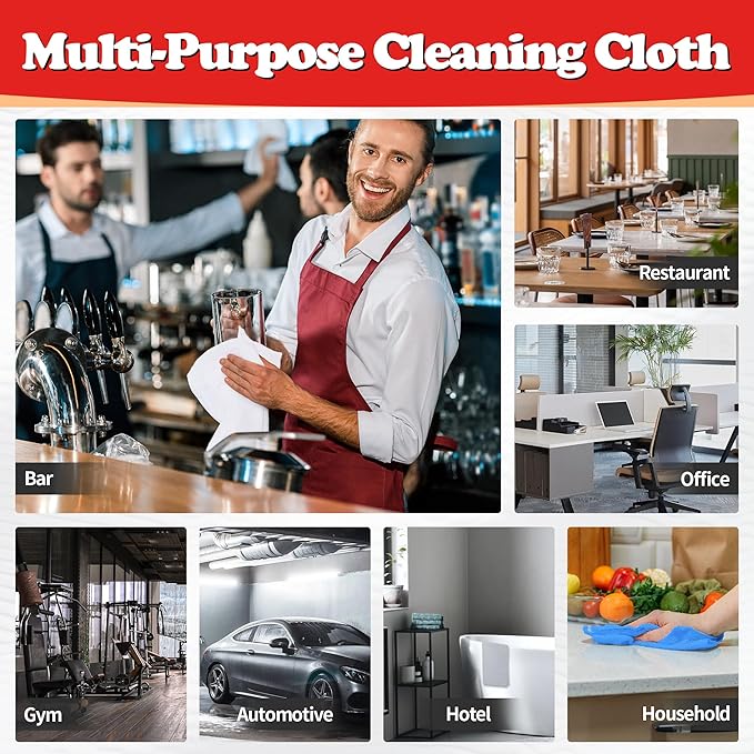 FIXSMITH Shop Towels, Microfiber Cleaning Cloth Bulk, 24 Pack Microfiber Towels for Cars, All-Purpose Absorbent Cleaning Rags, Dust Cloth for Automotive, Mechanic, Garage, Bar, 11.5 x 11.5 inch - Image 7