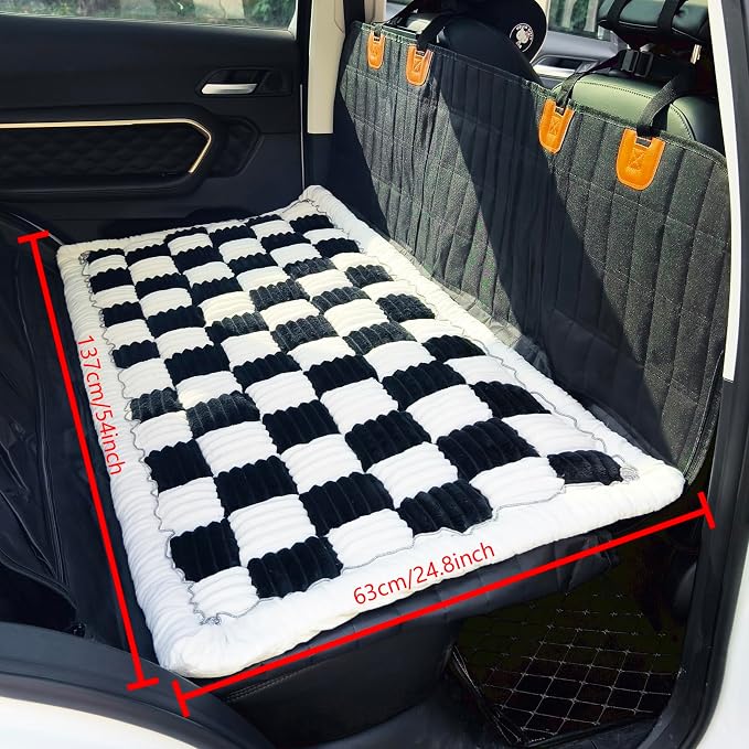 Dog Bed for Car Back Seat, Non-Slip Backseat Pet Mat for Trucks & SUVs | Plaid Flannel, Quilted PP Cotton Filling, Non-Slip Backing, Machine Washable, Fits Backseat Extenders, Trucks & SUVs - Image 2