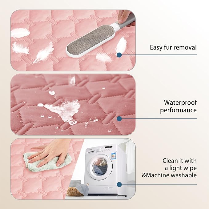 gogobunny 3X Stronger Waterproof Pet Blanket, Scratch Proof Furniture Protector for Dogs Cats, Reversible Cover 30x80 Inch, Dark Pink/Light Pink - Image 6