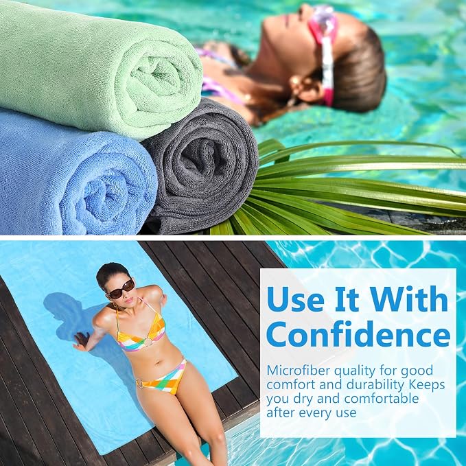 SmoothNovelty 16 Pack Microfiber Bath Towels Bulk 27'' x 60'' Oversized Beach Towel Highly Absorbent Extra Large Soft Drying for Shower Pool Salon Sauna Bathroom Gym Party (Simple,Multicolor) - Image 6