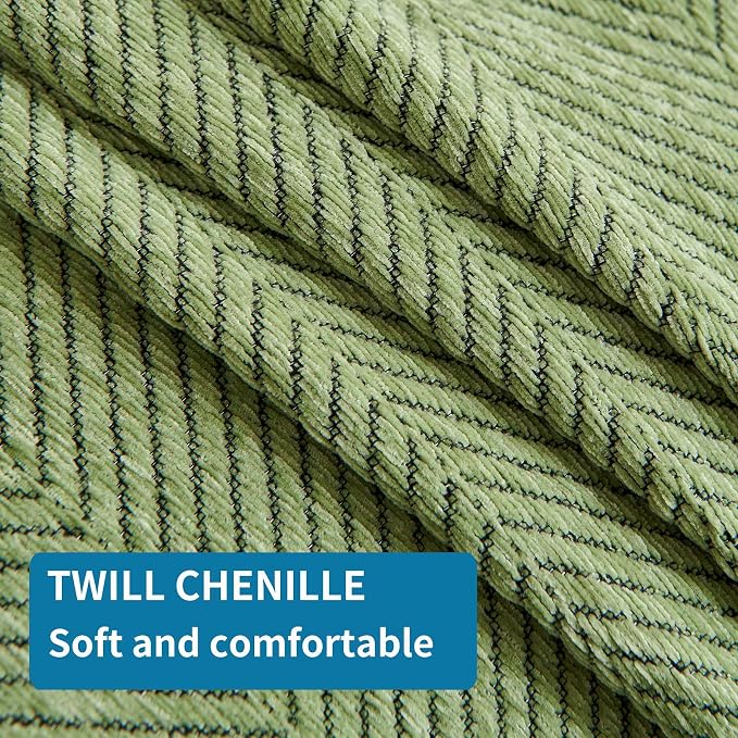 HAOMAIJIA Chenille Couch Cover Sofa Covers for 3 Cushion Couch Washable sectional Couch Covers for Dogs pet Furniture Protector Couch Cover Blanket for Living Room (sage Green, 91"x150") - Image 8