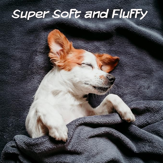 Waterproof Reversible Dog Blanket 60x70 Inches for Couch Bed Car – Soft Sherpa Fleece Pet Throw Furniture Protector Cover - Washable Pet Blanket for Dogs Cats Home Décor by PETMAKER (Gray) - Image 6