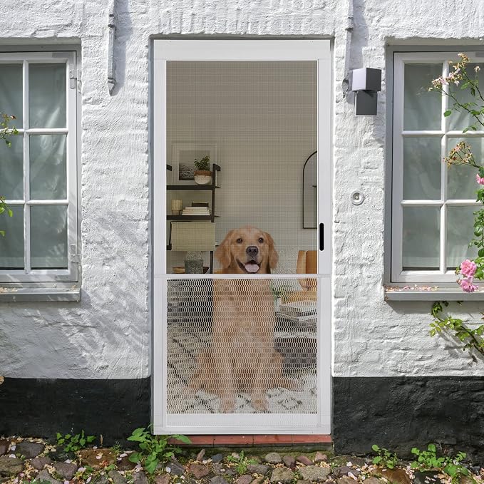 Guardian Steel Pet Grille Rv Screen Door Protector for Dogs Pets Cats Scratch Protector Replacement (Grey, 30 Inch) Screen Door Guard Pet Proof Screen Door - Image 5