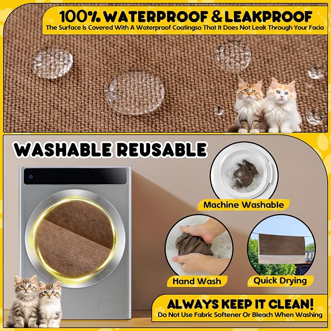 Loiion Cat Scratch Proof Furniture Protector Waterproof Sofa Cover 118"x91" | Pet-Friendly Couch Protector, Anti-Scratch & Anti-Slip Sofa Cover For Cats Dogs Kids, Machine Washable - Image 8