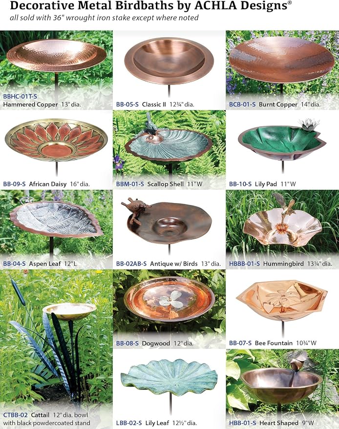 Achla Designs Burnt Copper Birdbath with Stake - Image 4