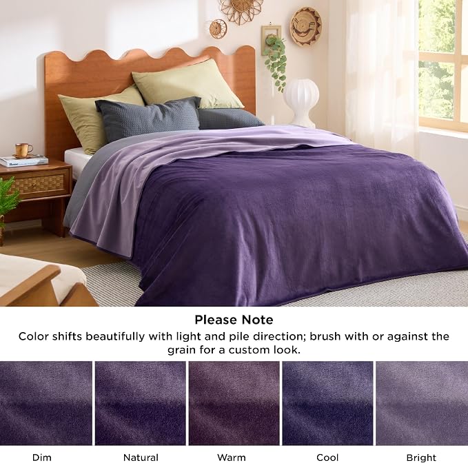 Bedsure Waterproof Blanket Soft Flannel Fleece Couch Cover,50x60 | Dog Blankets for Large Senior Dogs,Washable Throw for Pet Cat Leakproof,Furniture Protector for Travel Camping,Eggplant - Image 8