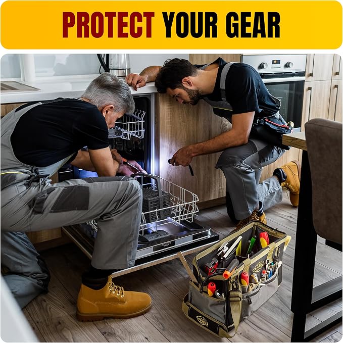 Ryker 16’’ Heavy Duty Tool Bag. Tool Box Organizer for Electrician & Plumber - Image 7