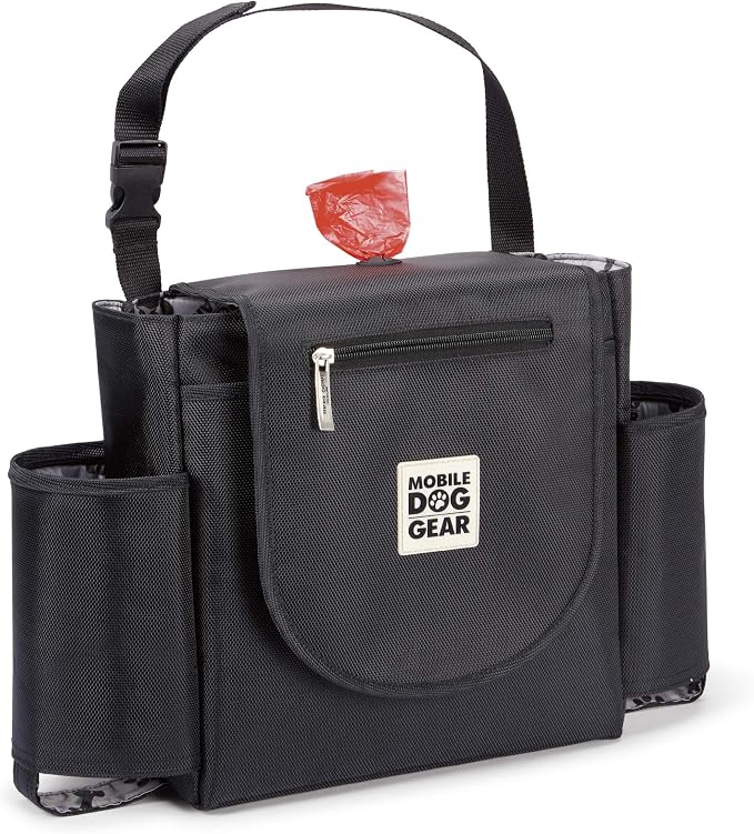Mobile Dog Gear, Car Seat Back Organizer Travel Bag, Includes Built-in Waste Bag Dispenser and 1 Bag Roll, Black, Meets Airline Requirements - Image 9