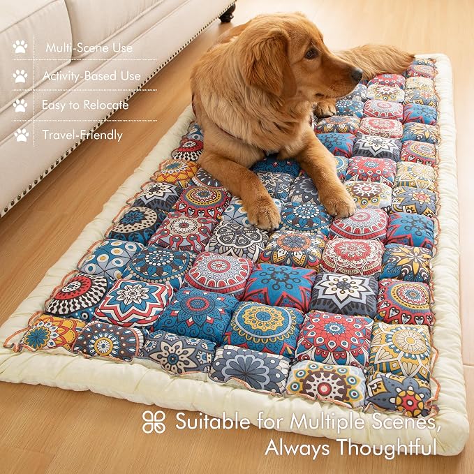 Couch Cover for Sofa, Sectional Couch Cover for Dogs, Sofa Cover Washable, Cushion Cover Blanket Pad Bed Mat for Pets, Boho Furniture Protector, Blue, 27.6x82.7in - Image 8