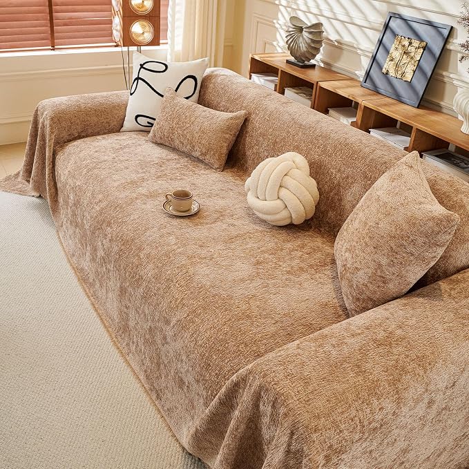 Washable Sofa Cover 71"x118" Cat Scratch Resistant Light Brown | couch protector from cat claws,sectional couch covers,couch cushion covers,pet couch cover,waterproof sofa covers - Image 7