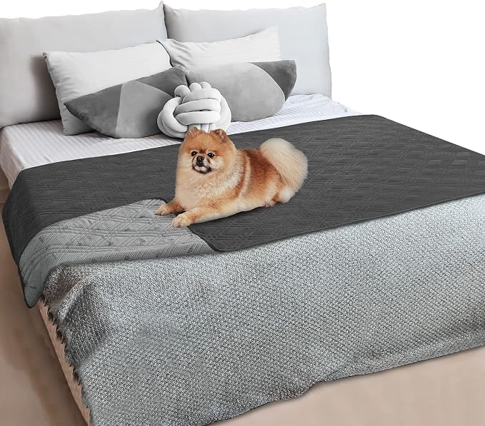PetAmi Waterproof Couch Cover for Dogs, Non-Slip Leakproof Sofa Furniture Protector for Pet Cat, Machine Washable Bed Blanket for Car Seat, 52x82 Gray - Image 8