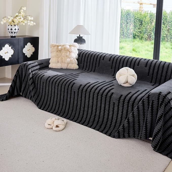 Couch Covers for 2 Cushion Couch Sofa, Pet Friendly Sofa Covers Washable, Heavy Duty Scratch Resistant Furniture Cover for Dogs Fits Love Seat, 71" x 118", Gray - Image 8