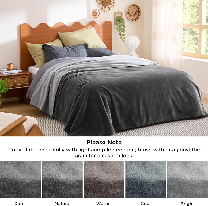 Bedsure Waterproof Blanket for Bed Soft Flannel Fleece, Twin 60"x80" Grey | Dog Blankets for Large Senior Dogs,Couch Cover Throw for Pet Leakproof, Furniture Protector for Travel Camping - Image 8