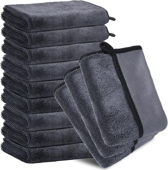 8 Pack Microfiber Car Towels, 36" x 24" Microfiber Cleaning Cloth, 600 GSM | Extra-Large, Thick Highly Absorbent for Quick Drying, Scratch-Free Detailing, Buffing, Polishing, Waxing Cars, Trucks, SUV - Image 9