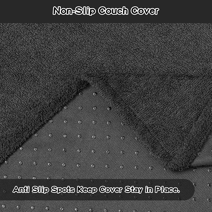 MEETSKY Chair Cover Cat Scratch Proof Recliner Chair Covers, Oversized Armchair Sofa Covers Washable Sofa Slipcover for Single Couch, Soft Small Couch Slipcover for Pets Dogs, 71" x 91", Black - Image 6