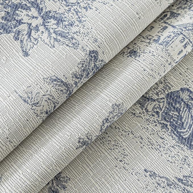 Loom and Mill Luxury Jacquard Toile Sofa Couch Covers, Blue, 71"x118" | French Country Style Sofa Throw Cover with Tassels for 2-3 Cushion Couch, Sectional Couch Cover Sofa Slipcover for Dogs Pets - Image 7