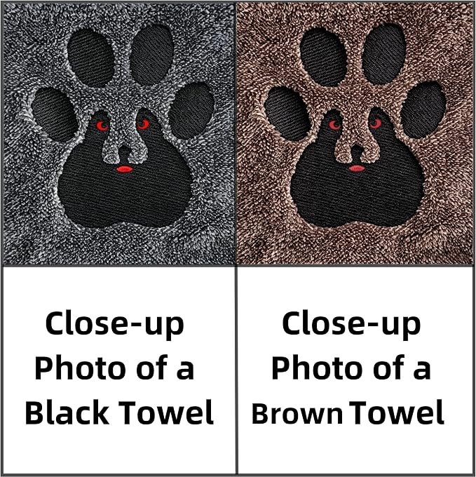 Dogvingpk Dog Towel 2 Pack, Super Absorbent Soft Quick Drying Microfiber Pet Bath Towels for Medium & Small Dogs (M-36" * 28", Black and Brown) - Image 8