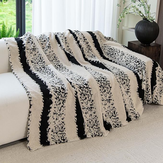 Sherpa Fleece Couch Cover for 3 Cushion Sofa, Black, 71" x 134" - Pet Proof Sofa Cover Heavy Duty Scratch Resistant Pet Friendly Furniture Cover - Easy Install, Machine Washable - Image 9