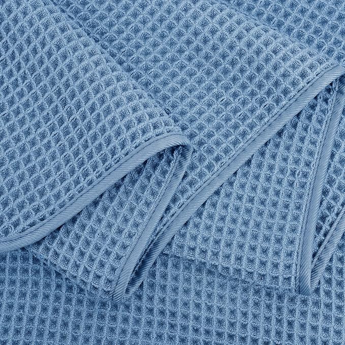 POLYTE 430 GSM Microfiber Oversize Quick Dry Lint Free Bath Towel, 60 x 30 in, 4 Pack (Waffle Weave) - Image 8