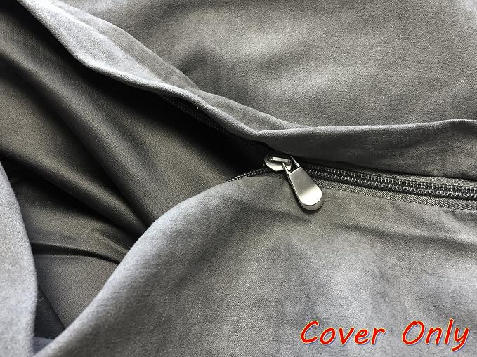 Dogbed4less 47X29X4 Inches XL Size : Suede Fabric External Replacement Cover in Gray Color with Zipper Liner for Dog Pet Bed Pillow or pad - Replacement Cover only - Image 6