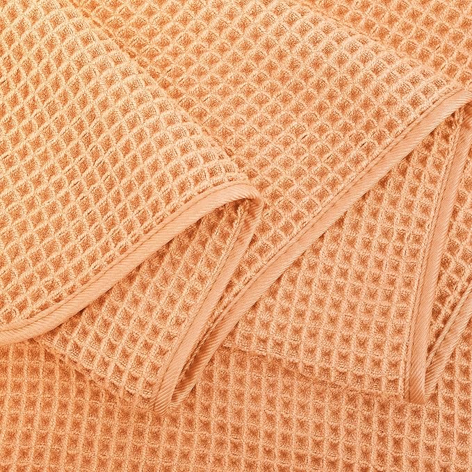POLYTE 430 GSM Microfiber Oversize Quick Dry Lint Free Bath Towel, 60 x 30 in, 4 Pack (Waffle Weave) - Image 8