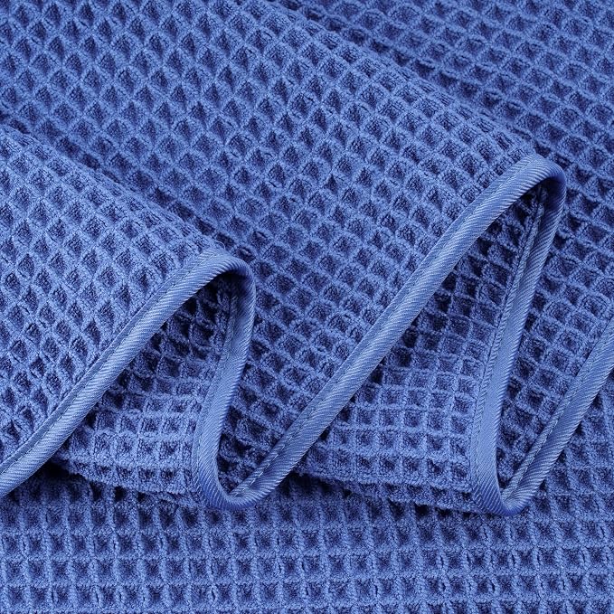 POLYTE 430 GSM Microfiber Oversize Quick Dry Lint Free Bath Towel, 60 x 30 in, 4 Pack (Waffle Weave) - Image 8