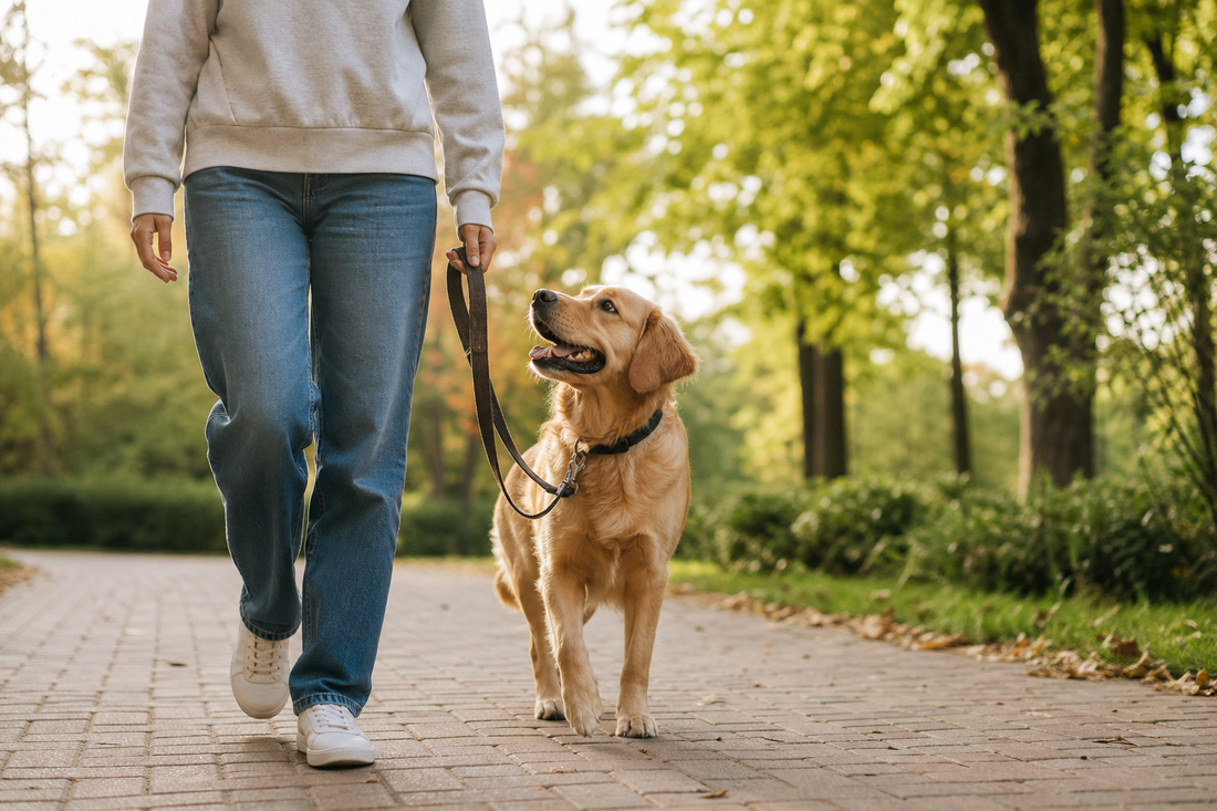 Unbranded repeatable routine scene featuring dog walking and outdoor routines