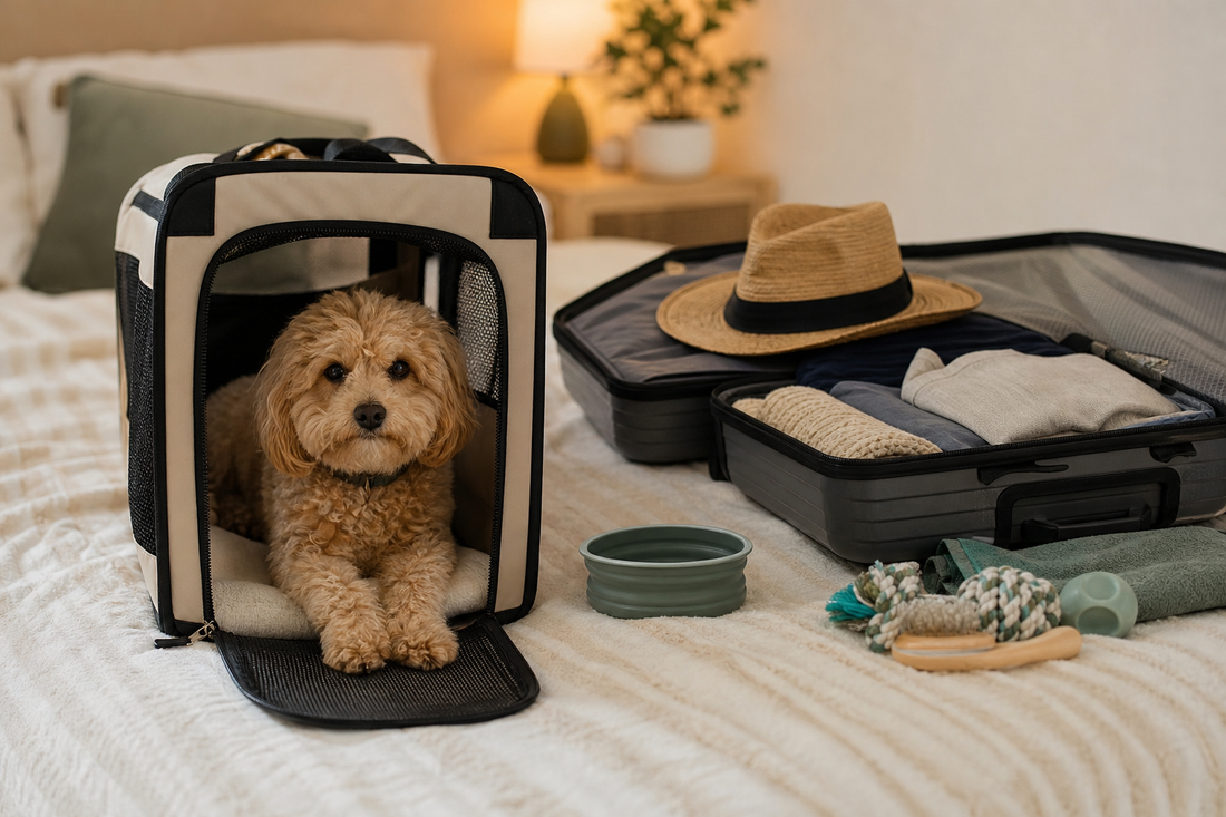 Unbranded organized spatial layout featuring practical pet travel
