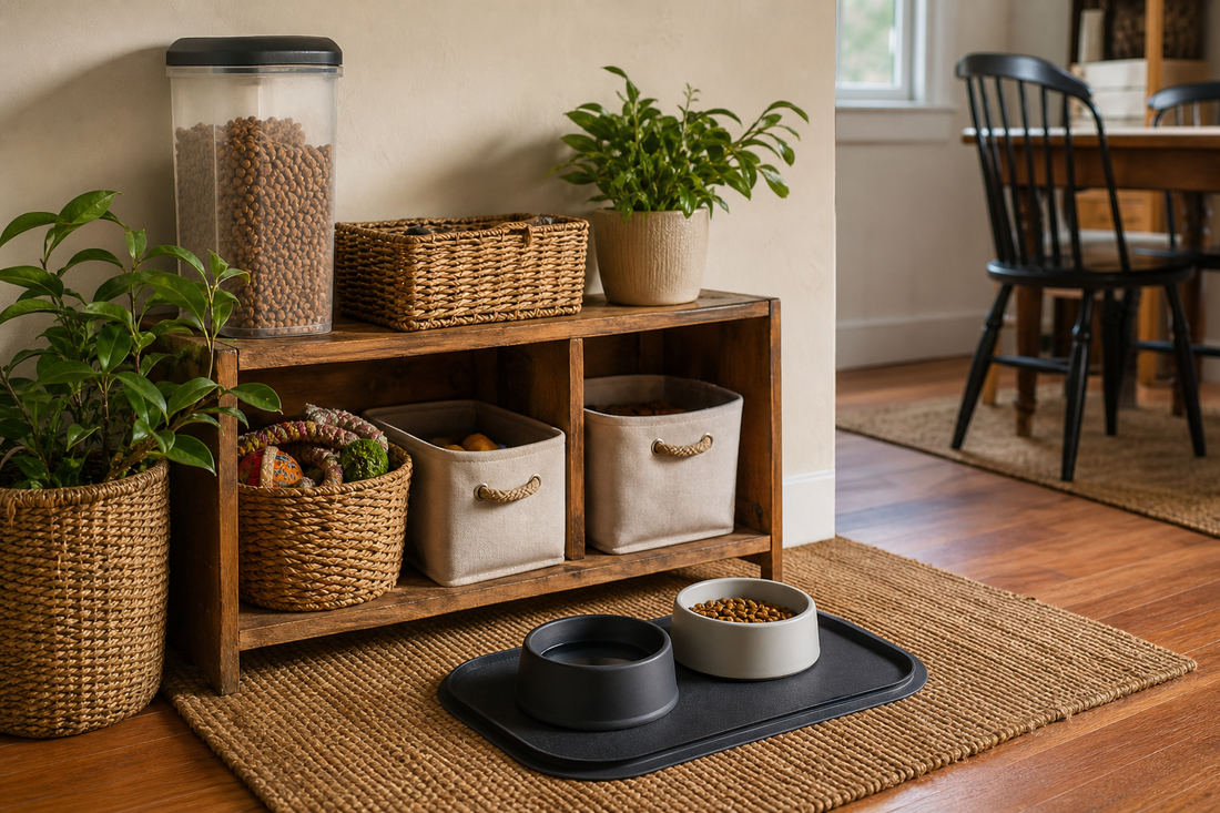 Unbranded practical sequence scene featuring practical feeding-area organization