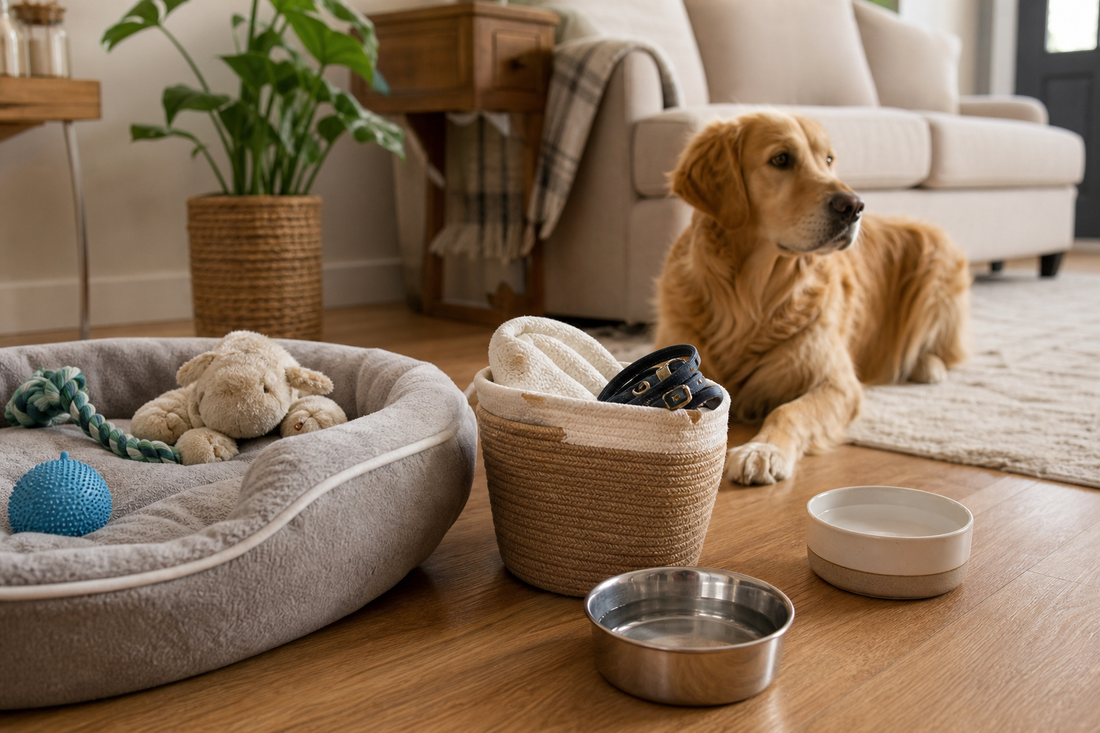 Unbranded orderly inspection setup featuring home routines for pet owners