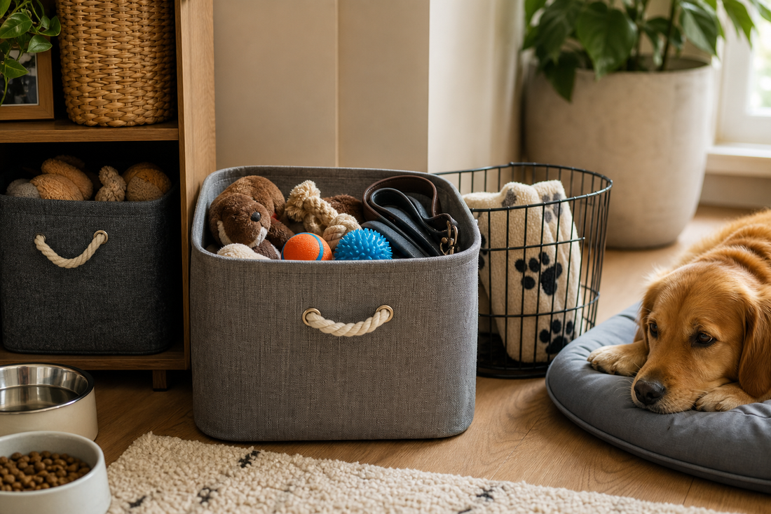 Unbranded close editorial detail featuring practical pet storage