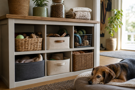 Unbranded close editorial detail featuring practical pet storage