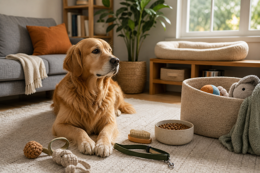 Unbranded orderly inspection setup featuring home routines for pet owners