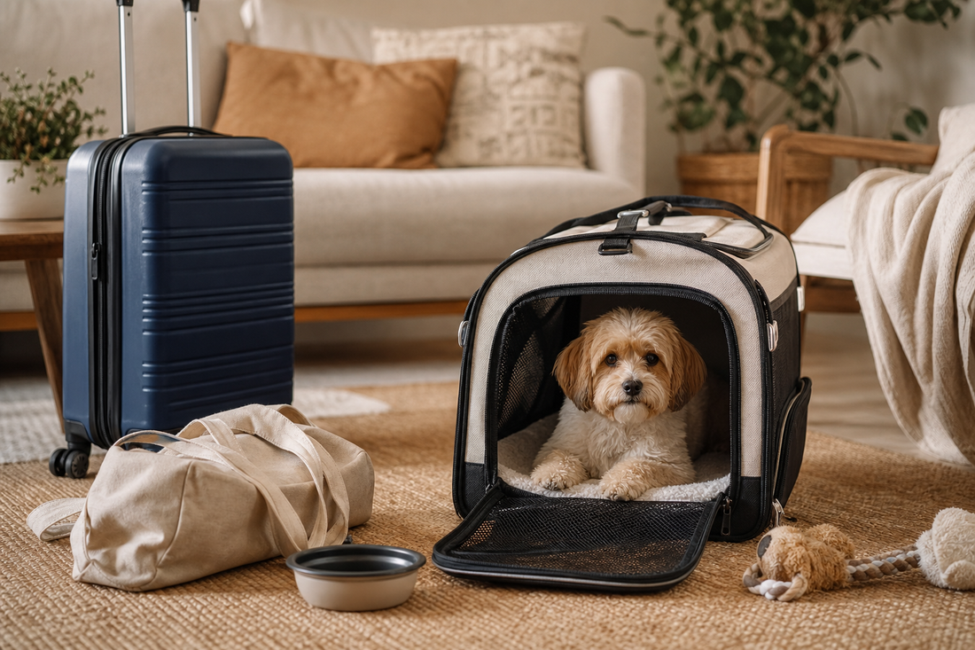 Unbranded organized spatial layout featuring practical pet travel