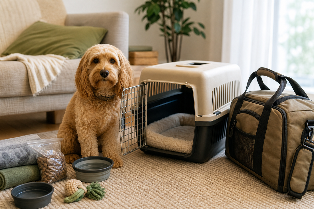 Unbranded organized spatial layout featuring practical pet travel