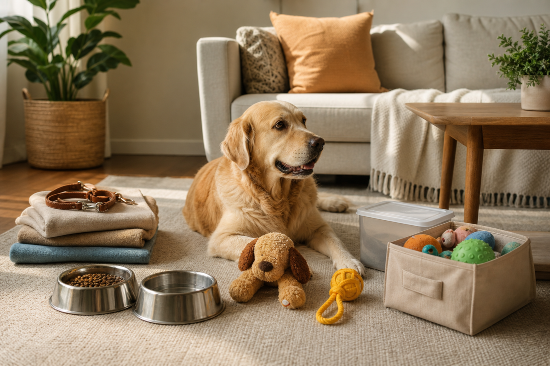 Unbranded orderly inspection setup featuring home routines for pet owners