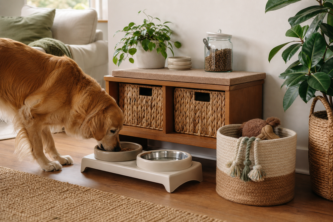 Unbranded practical sequence scene featuring practical feeding-area organization