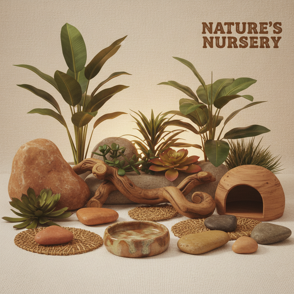 Decorative habitat accessories for pet enrichment and comfort