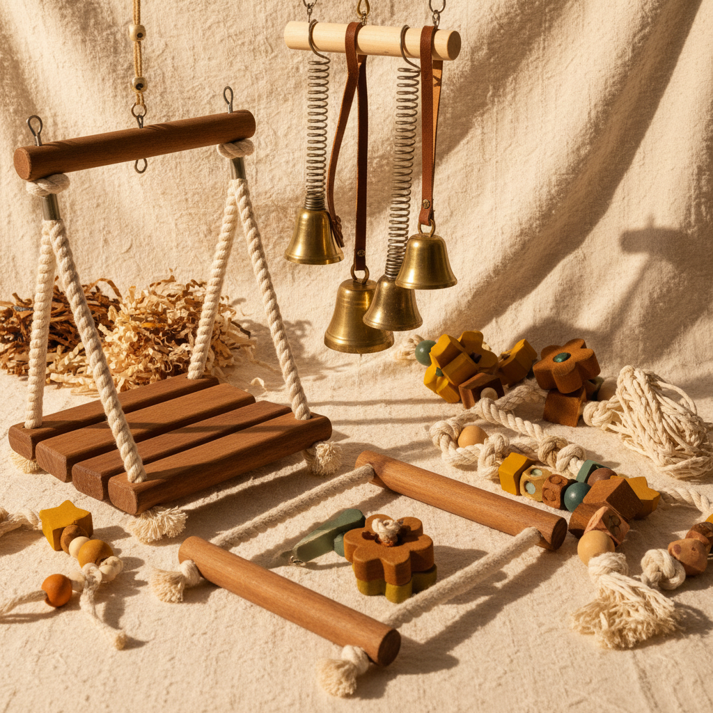 Stimulating bird toys for mental and physical enrichment