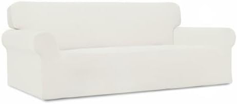Easy-Going Stretch Oversized Sofa Couch Slipcover Washable Cream | 1-Piece Extra large Sofa Cover Furniture Protector Couch Soft with Bottom for Kids, Polyester Spandex Jacquard - Image 9