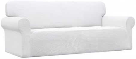 Easy-Going Stretch Oversized Sofa Couch Slipcover Washable Snow White | 1-Piece Extra large Sofa Cover Furniture Protector Couch Soft with Bottom for Kids, Polyester Spandex Jacquard - Image 9