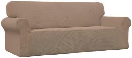 Easy-Going Stretch Couch Covers for Sofa Washable Large Camel | 1-Piece Sofa Covers for 3 Cushion Couch Furniture Protector Couch Slipcover Soft with Bottom for Kids Pets - Image 9