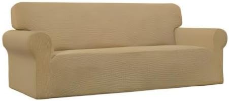 Easy-Going Stretch Couch Covers for Sofa Washable Large Golden | 1-Piece Sofa Covers for 3 Cushion Couch Furniture Protector Couch Slipcover Soft with Bottom for Kids Pets - Image 9