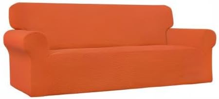 Easy-Going Stretch Couch Covers for Sofa Washable Large Orange | 1-Piece Sofa Covers for 3 Cushion Couch Furniture Protector Couch Slipcover Soft with Bottom for Kids Pets - Image 9