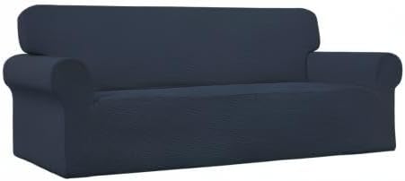 Easy-Going Stretch Oversized Sofa Couch Slipcover Washable Dark Blue | 1-Piece Extra large Sofa Cover Furniture Protector Couch Soft with Bottom for Kids, Polyester Spandex Jacquard - Image 9