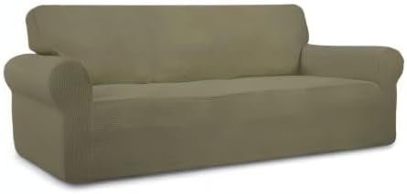 Easy-Going Stretch Couch Covers for Sofa Washable Large Khaki | 1-Piece Sofa Covers for 3 Cushion Couch Furniture Protector Couch Slipcover Soft with Bottom for Kids Pets - Image 8