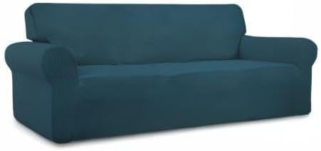 Easy-Going Stretch Couch Covers for Sofa Washable Large Deep Teal | 1-Piece Sofa Covers for 3 Cushion Couch Furniture Protector Couch Slipcover Soft with Bottom for Kids Pets - Image 8