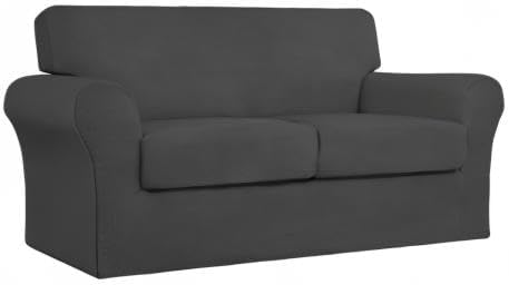 Easy-Going Couch Cover, Stretch Loveseat Cover with 2 Cushion Covers, Washable Spandex Jacquard Fabric, Elastic Furniture Protector for Pets, Kid (Medium, Dark Gray) - Image 8